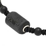 Zodiac Sign Sterling Silver Rings Black Cord Threaded Amulet Bracelet