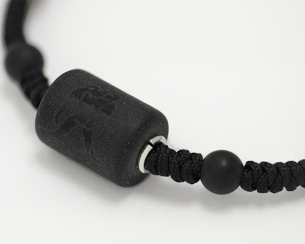 Zodiac Sign Sterling Silver Rings Black Cord Threaded Amulet Bracelet