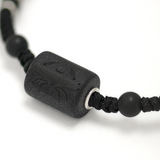 Zodiac Sign Sterling Silver Rings Black Cord Threaded Amulet Bracelet