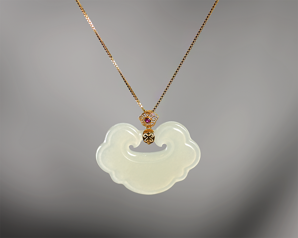 Jade Gemstone Perfection Gold Necklace Pendant
