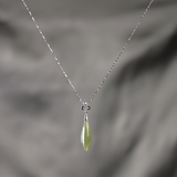 Seaform Green Jade Necklace Pendant with Sterling Silver Chain