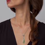 Seaform Green Jade Necklace Pendant with Sterling Silver Chain