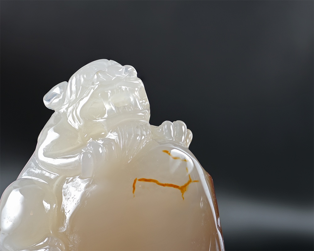 Ethereal Dragon Opaline Pearl Agate Sculpture
