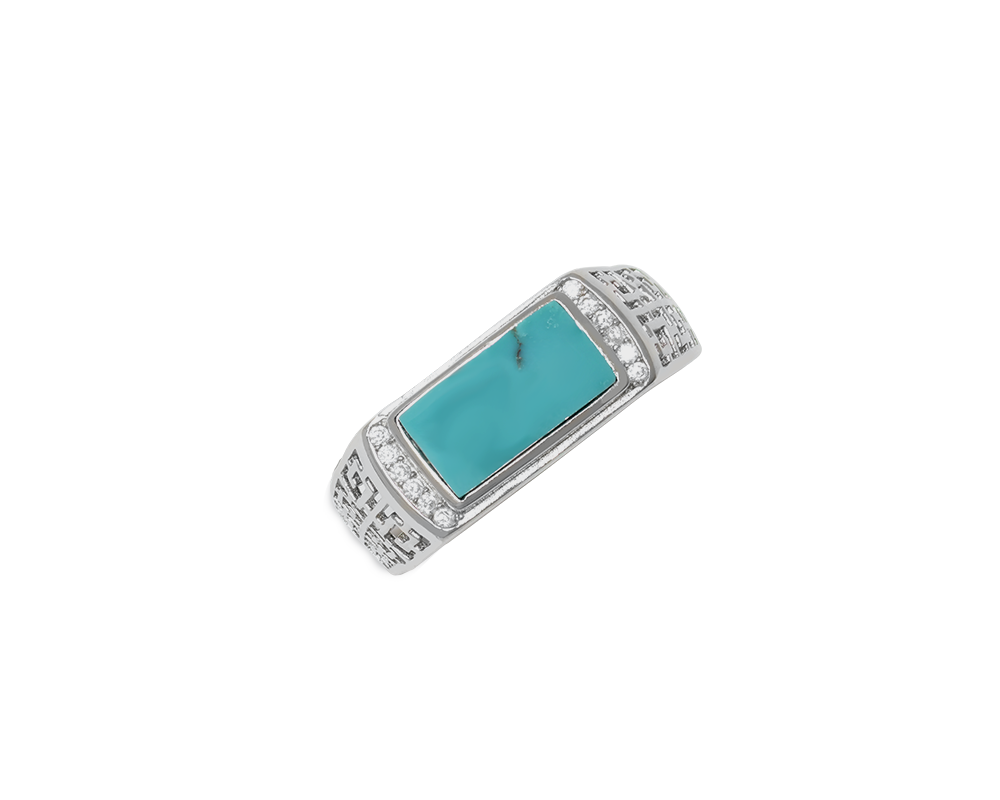 Turquoise Tranquil Facet Gemstone Silver Ring