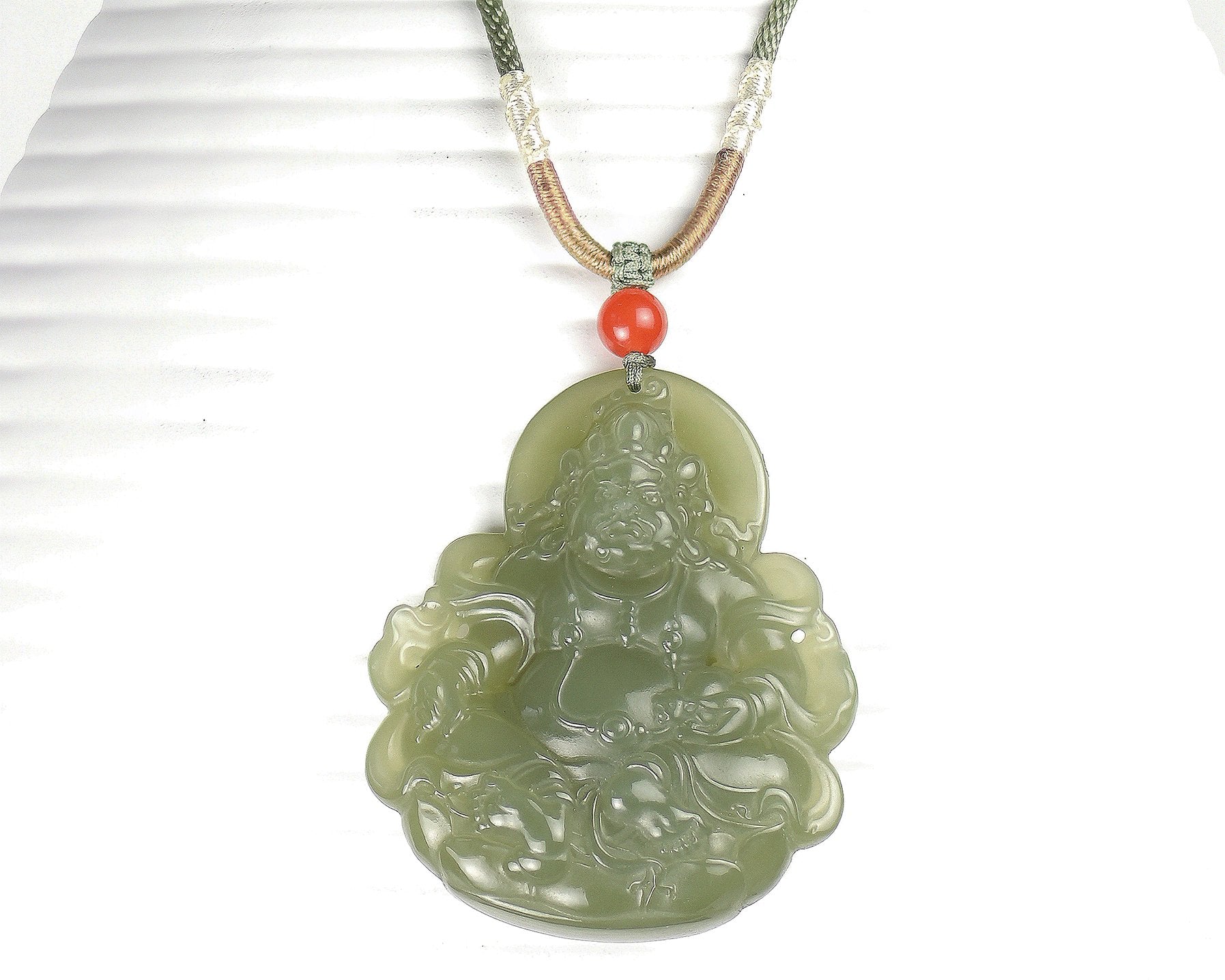 Divine Enchantment Green Jade Buddha Necklace PendantVR H Concepts
