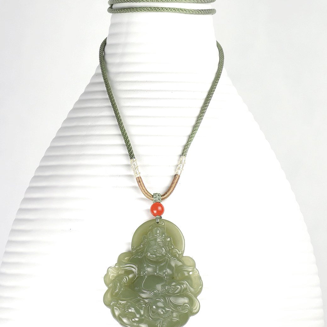 Divine Enchantment Green Jade Buddha Necklace PendantVR H Concepts