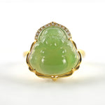 Jubilation Green Jade Buddha Gold RingVR H Concepts