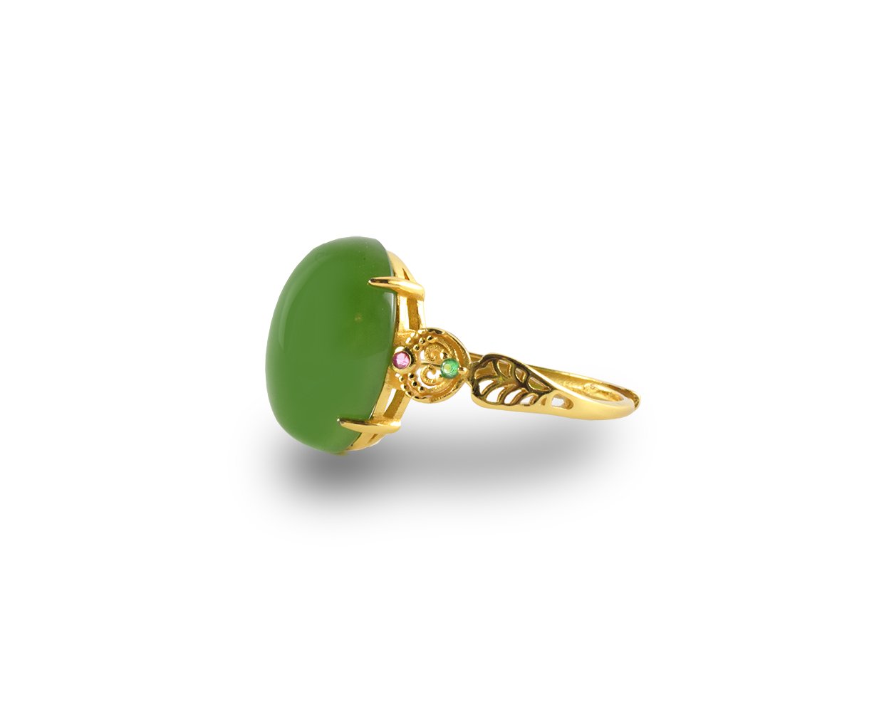 Jubilation Green Jade Gold RingVR H Concepts