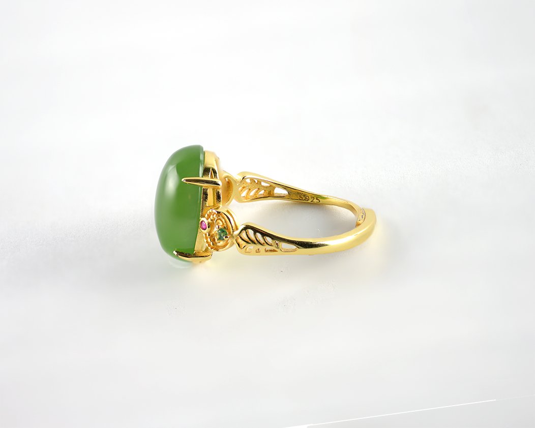 Jubilation Green Jade Gold RingVR H Concepts