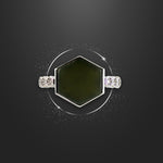 Obsidian Black Jade Silver RingVR H Concepts