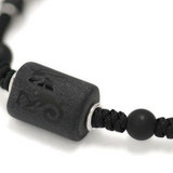 Zodiac Sign Sterling Silver Rings Black Cord Threaded Amulet Bracelet