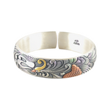 Phoenix Trimetal Copper Silver Gold Handcrafted Bangle Bracelet