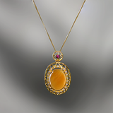 Jade Gemstone Perfection Gold Necklace Pendant