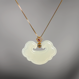 Jade Gemstone Perfection Gold Necklace Pendant