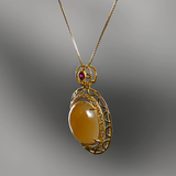 Jade Gemstone Perfection Gold Necklace Pendant