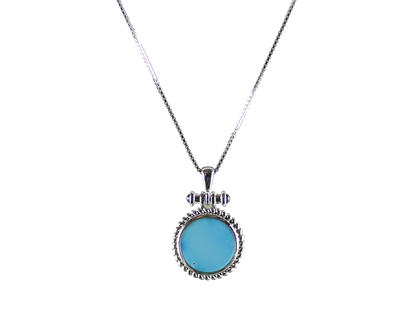 Turquoise Tranquility Medallion Gemstone Silver Necklace Pendant