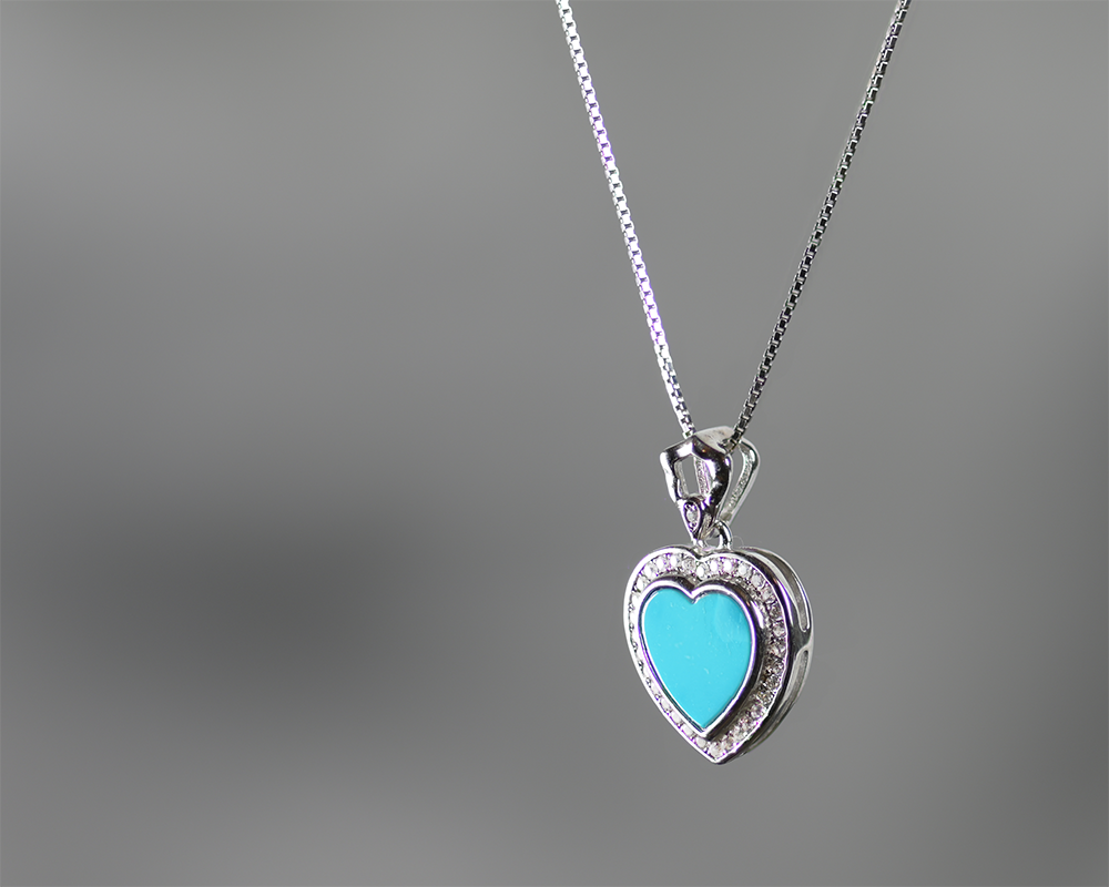 Beats of Love: Pink Gemstone Solitaire Heart Pendant in Sterling Silver