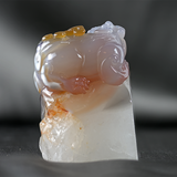 Imperial Dragon Opaline Pearl Agate Sculpture