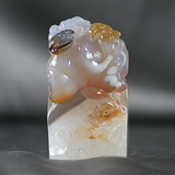 Imperial Dragon Opaline Pearl Agate Sculpture