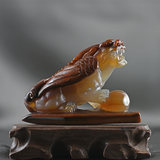 Blazing Dragon Crimson Rouge Agate Sculpture