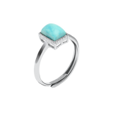 Turquoise Radiant Gemstone Azurelle Sterling Silver Ring