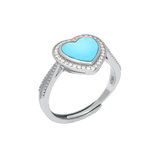 Turquoise Love Heart Gemstone Silver Ring