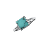 Turquoise Square Gemstone Azure Sterling Silver Ring