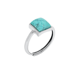 Turquoise Square Gemstone Azure Sterling Silver Ring