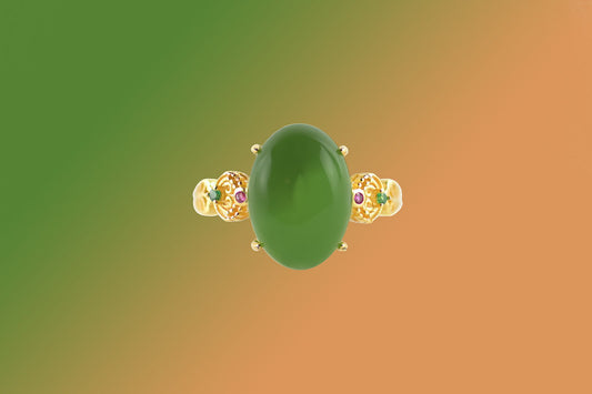 Jubilation Green Jade Gold RingVR H Concepts