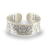 Lotus Silver Handcrafted Bangle BraceletVR H Concepts