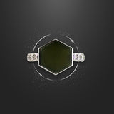 Obsidian Black Jade Silver RingVR H Concepts