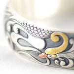 Phoenix Trimetal Copper Silver Gold Handcrafted Bangle BraceletVR H Concepts