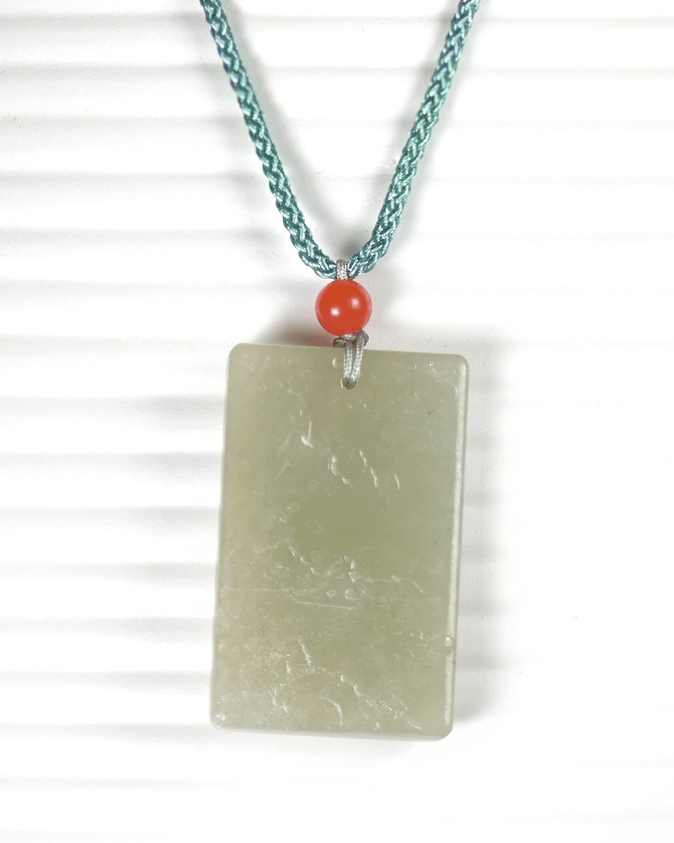 Slate White Jade Necklace PendantVR H Concepts