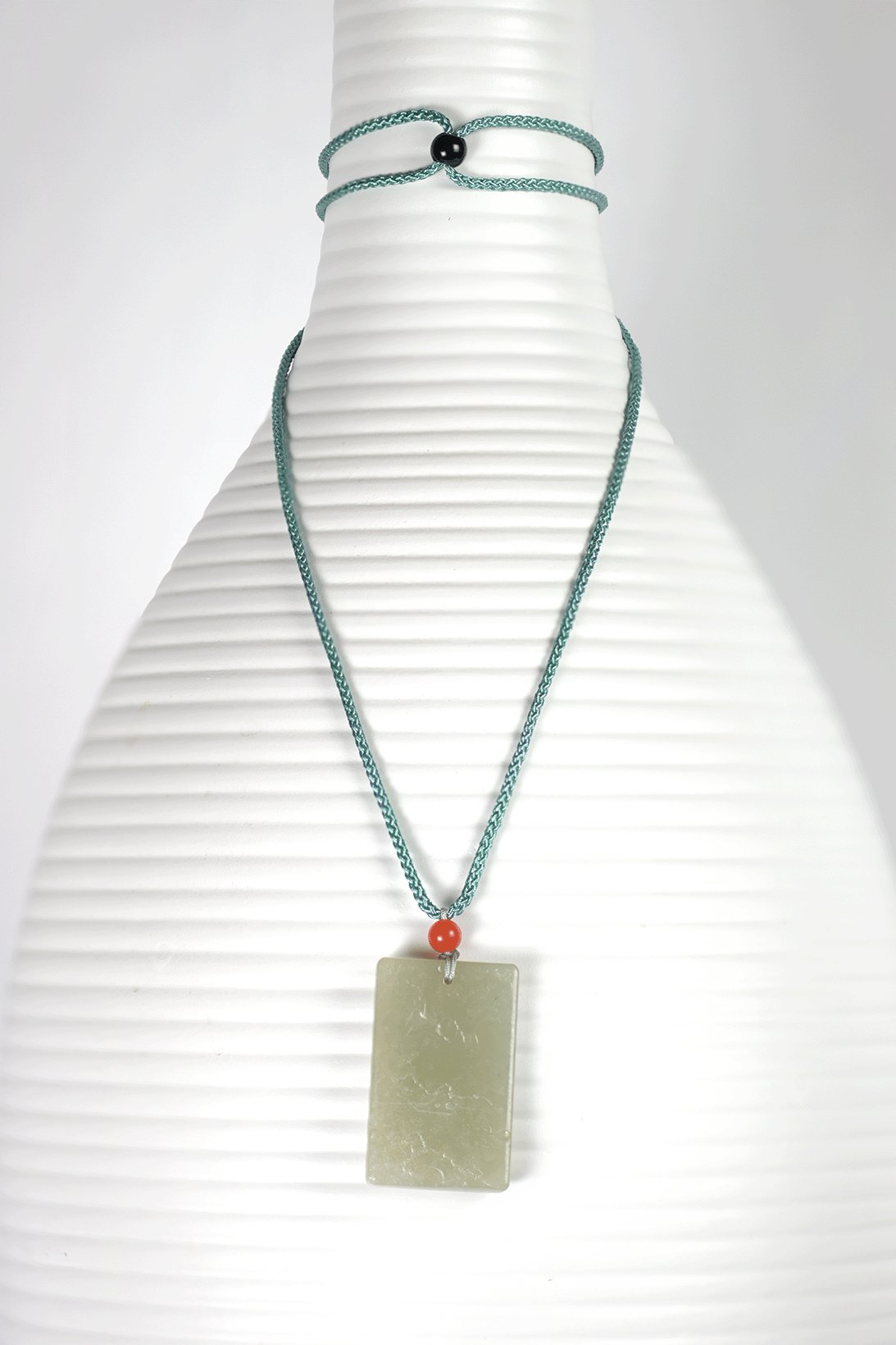 Slate White Jade Necklace PendantVR H Concepts