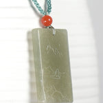 Slate White Jade Necklace PendantVR H Concepts