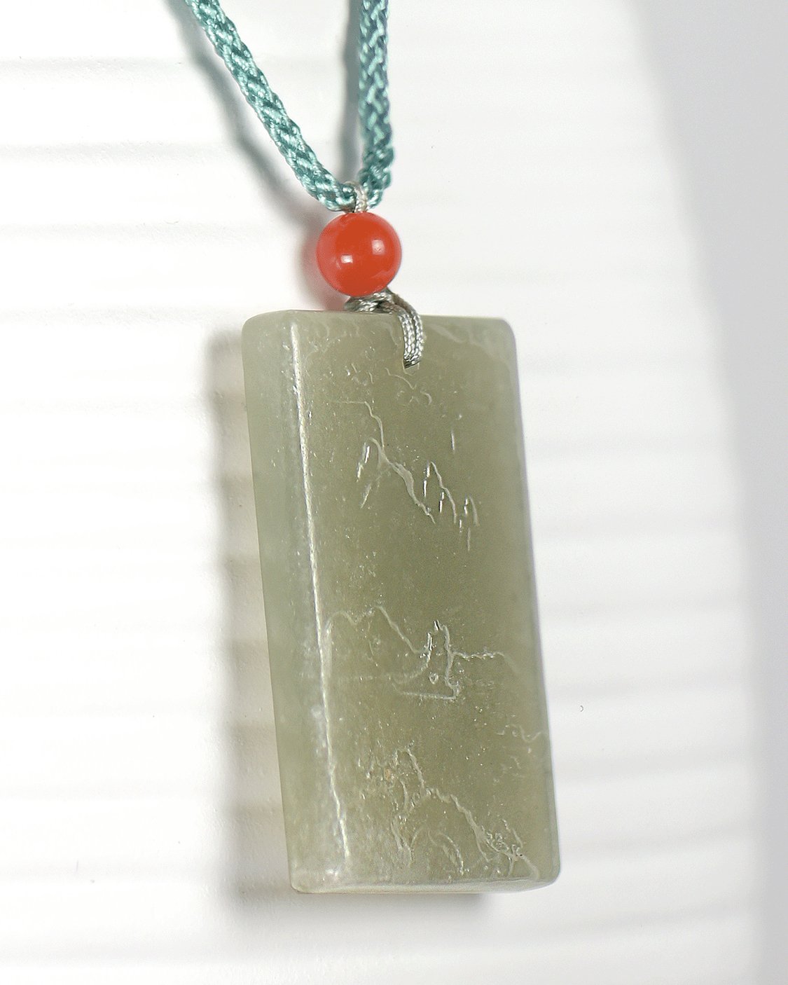 Slate White Jade Necklace PendantVR H Concepts