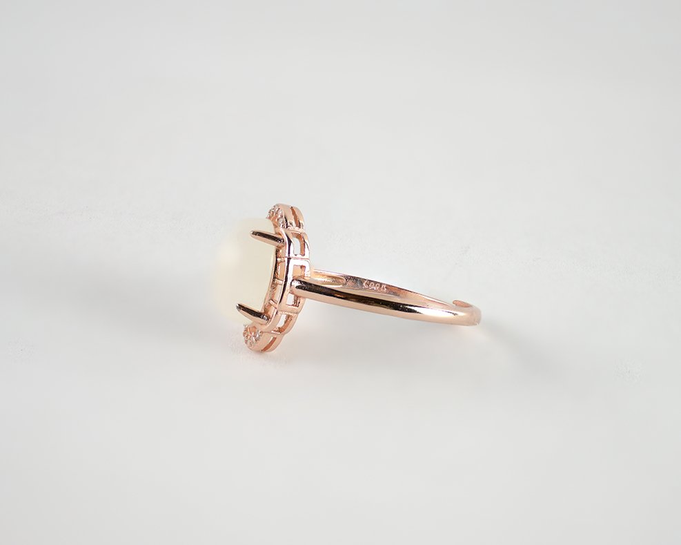White Jade Rose Gold RingVR H Concepts