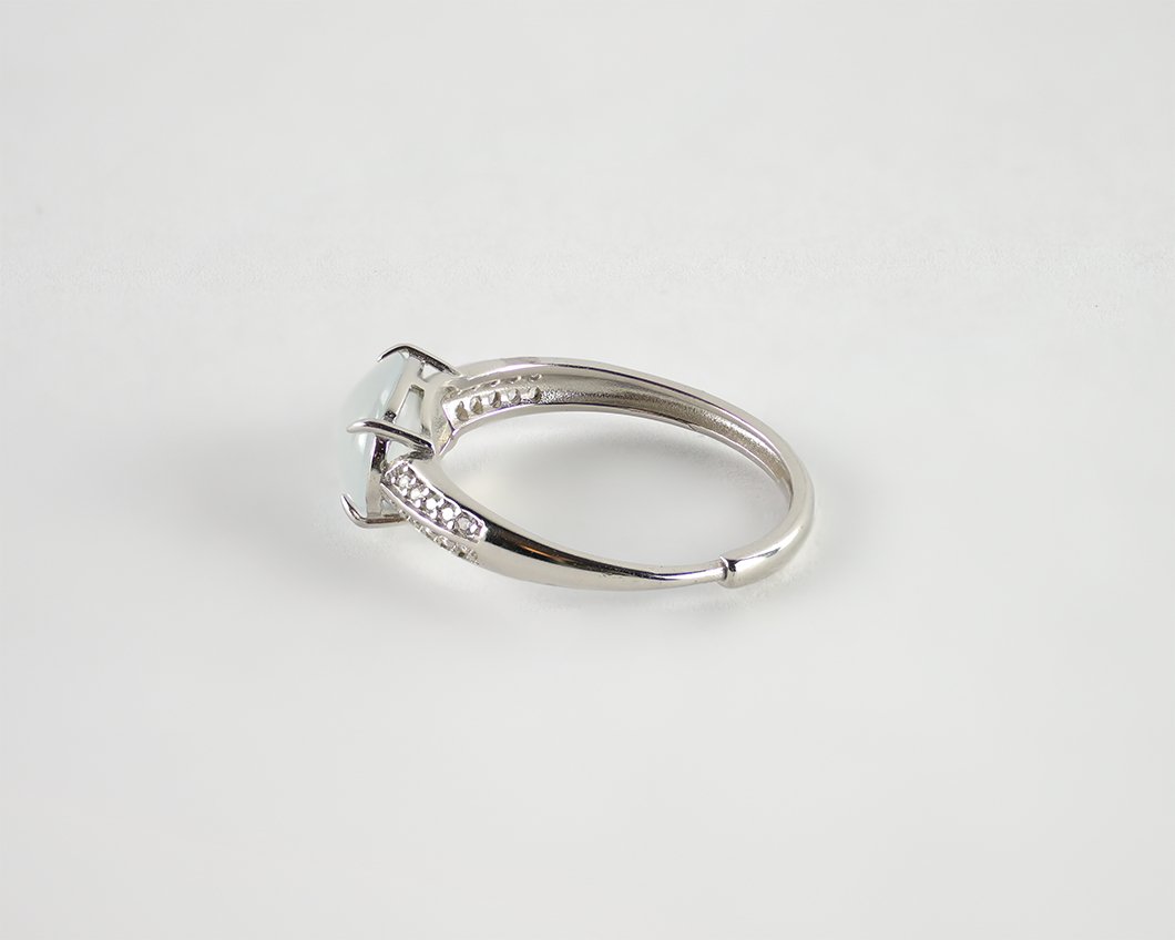 White Jade Silver RingVR H Concepts