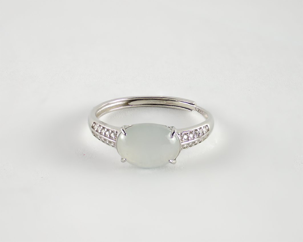 White Jade Silver RingVR H Concepts